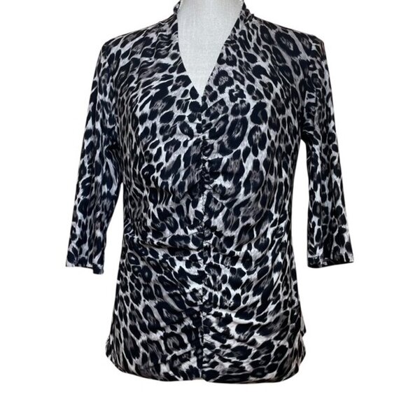 Alfani Tops - ALFANI Animal Print Career Blouse - Size Medium Petite